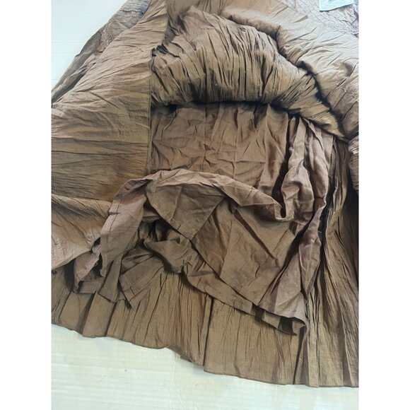 NWT- Boho Brown Crinkle maxi Skirt Size 12 fashion bug100% Cotton Made In India - Picture 6 of 12